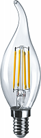 Лампа светодиодная филаментная 80 899 OLL-F-FC35-10-230-4K-E14 10Вт свеча на ветру прозрачная 4000К нейтр. бел. E14 1000лм 220-240В ОНЛАЙТ 80899 в Максэлектро