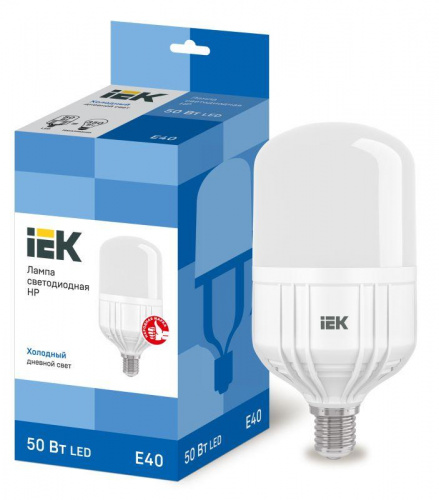 Лампа светодиодная HP 50Вт 230В 6500К E40 IEK LLE-HP-50-230-65-E40 в Максэлектро