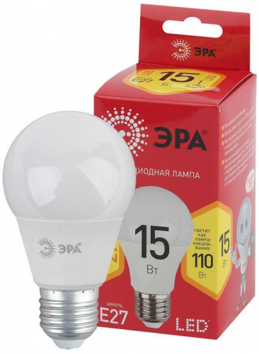 Лампа светодиодная RED LINE LED A60-15W-827-E27 R 15вт A60 груша 2700К тепл. бел. E27 Эра Б0046355 в Максэлектро