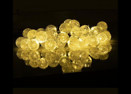 Светильник светодиодный садовый SLR-G05-30Y гирлянда шарики желт. на солнечн. батарее ФАZА 5033368 в Максэлектро