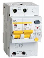 Выключатель автоматический дифференциального тока 2п B 16А 30мА тип A 4.5кА АД-12М IEK MAD12-2-016-B-030 в Максэлектро
