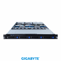 Платформа Gigabyte 1U R182-340, До двух процессоров Intel  Xeon Scalable Gen3, DDR4, 4x3,5" HDD SATA, 2x1000Base-T в Максэлектро