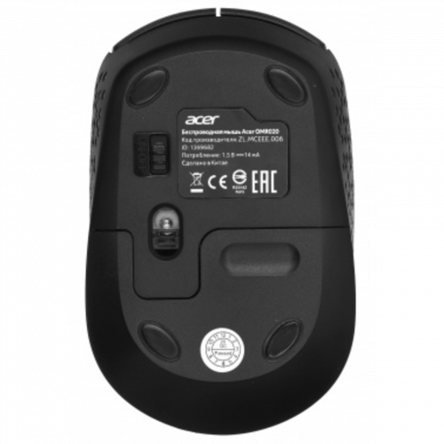 Мышь Acer OMR020 черный оптическая (1200dpi) беспроводная USB для ноутбука (3but) в Максэлектро