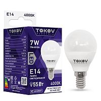 Лампа светодиодная 7Вт G45 4000К Е14 176-264В TOKOV ELECTRIC TKE-G45-E14-7-4K в Максэлектро