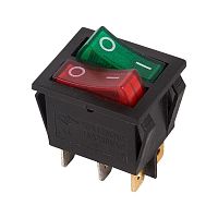 Выключатель клавишный 250В 15А (6с) ON-OFF крас./зел. с подсветкой двойной (RWB-511) Rexant 36-2450 в Максэлектро