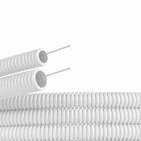 Труба ПЛЛ гибкая гофрированная не содержит галогенов 16мм ПВ-0 с протяжкой (100м) белая в Максэлектро
