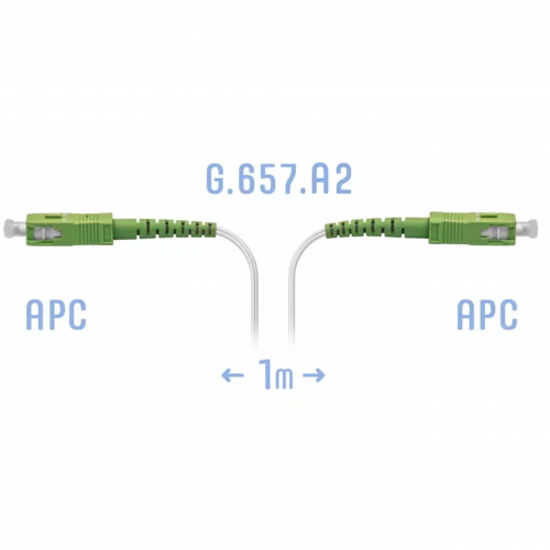 Патчкорд оптический FTTH SC/APC, кабель 604-02-01W, 1 метр в Максэлектро