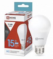 Лампа светодиодная низковольтная LED-MO-PRO 15Вт грушевидная 6500К холод. бел. E27 1200лм 12-48В IN HOME 4690612036366 в Максэлектро