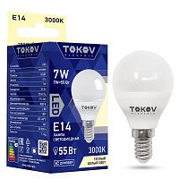 Лампа светодиодная 7Вт G45 3000К Е14 176-264В TOKOV ELECTRIC TKE-G45-E14-7-3K в Максэлектро