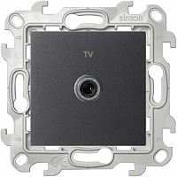 Розетка телевизионная одиночная TV СП Simon 24 IP20 механизм графит Simon 2450477-038 в Максэлектро
