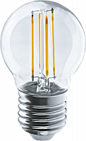Лампа светодиодная филаментная 80 880 OLL-F-G45-08-230-2.7K-E27 8Вт шар прозрачная 2700К тепл. бел. E27 800лм 220-240В ОНЛАЙТ 80880 в Максэлектро