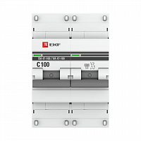 Выключатель автоматический модульный 2п C 100А 10кА ВА 47-100 PROxima EKF mcb47100-2-100C-pro в Максэлектро