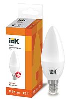Лампа светодиодная ECO C35 9Вт свеча 3000К E14 230В IEK LLE-C35-9-230-30-E14 в Максэлектро