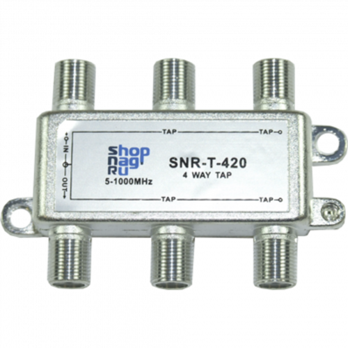 Ответвитель абонентский SNR-T-412 на 4 отвода, вносимое затухание IN-TAP 12dB. в Максэлектро