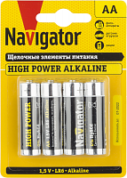 Элемент питания алкалиновый AA/LR6 94 753 NBT-NE-LR6-BP4 (блист.4шт) Navigator 94753 в Максэлектро
