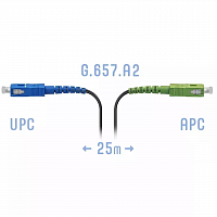 Патчкорд оптический FTTH SC/APC-SC/UPC, кабель 604-03-01, 25 метров в Максэлектро