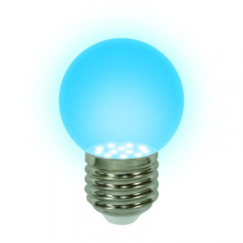 Лампа светодиодная G45 0.65Вт Blue E27 голуб. Uniel 04423 в Максэлектро