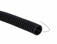 Труба гофрированная ПВХ d25мм с протяжкой черн. (уп.50м) Plast EKF tg-z-25-50-black в Максэлектро