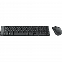 Комплект (Клавиатура + мышь Logitech MK220 клав:черный мышь) черный USB беспроводная в Максэлектро
