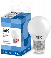Лампа светодиодная ECO G45 9Вт шар 6500К E27 230В IEK LLE-G45-9-230-65-E27 в Максэлектро