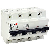 Выключатель автоматический модульный ВА47-100-4C16-УХЛ3 (10кА) КЭАЗ 318156 в Максэлектро