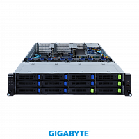 Платформа Gigabyte 2U R282-3C1, До двух процессоров Intel  Xeon Scalable Gen3, DDR4, 8x3,5"/2,5" SATA/SAS, 4x3.5"/2,5 SATA/SAS/Gen4 NVMe, 2x1000Base-T в Максэлектро