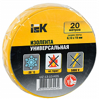 Изолента ПВХ 0.13х15мм (рул.20м) желт. IEK UIZ-13-10-K05 в Максэлектро