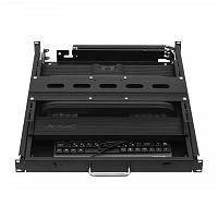 Полка выдвижная с монитором 19" и клавиатурой в шкафы глубиной 800 мм (глубина полки 550мм), цвет черный в Максэлектро