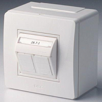 Коробка PDD-N60 с 2 розетками Brava RJ45 кат.5E (телефон/компьютер) бел. DKC 10656 в Максэлектро