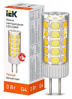 Лампа светодиодная CORN 3Вт капсула 3000К G4 12В керамика IEK LLE-CORN-3-012-30-G4 в Максэлектро