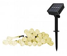 Светильник светодиодный SLR-G08-30W садовый; гирлянда капли теплый бел. солнечная батарея ФАZА 5040960 в Максэлектро