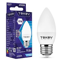 Лампа светодиодная 10Вт С37 6500К Е27 176-264В TOKOV ELECTRIC TKE-C37-E27-10-6.5K в Максэлектро