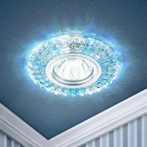 Светильник DK LD2 SL/BL+WH декор со светодиодной подсветкой (голубой+белый) прозр. ЭРА Б0019200 в Максэлектро