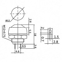 Выключатель-кнопка 250В 1А (2с) OFF-(ON) Б/Фикс красн. Micro (PBS-33В) Rexant 36-3050 в Максэлектро