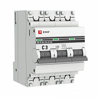 Выключатель автоматический модульный 3п C 3А 4.5кА ВА 47-63 PROxima EKF mcb4763-3-03C-pro в Максэлектро