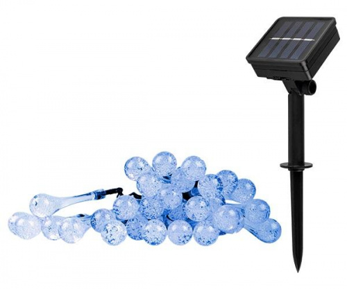 Светильник светодиодный SLR-G08-30B садовый; гирлянда капли син. солнечная батарея ФАZА 5040946 в Максэлектро