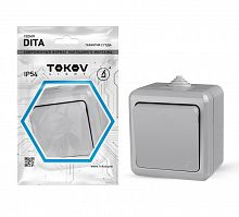 Выключатель 1-кл. ОП Dita IP54 10А 250В сер. TOKOV ELECTRIC TKL-DT-V1-C06-IP54 в Максэлектро