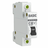 Выключатель автоматический модульный 1п C 32А 4.5кА ВА 47-29 Basic EKF mcb4729-1-32C в Максэлектро