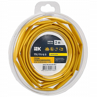 Трубка термоусадочная ТТУ нг-LS 6/3 желт. (уп.2м) IEK UDR12-006-003-002-K05-T в Максэлектро