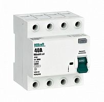 Выключатель дифференциального тока (УЗО) 4п 40А 100мА тип AC 6кА УЗО-03 DEKraft 14243DEK в Максэлектро