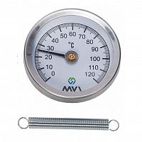Термометр аксиальный MVI, 0-120C, D63 мм, накладной в Максэлектро