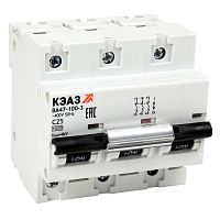 Выключатель автоматический модульный 10кА ВА47-100-3C100-УХЛ3 КЭАЗ 318137 в Максэлектро
