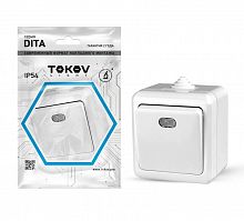 Выключатель 1-кл. ОП Dita IP54 10А 250В с индикацией бел. TOKOV ELECTRIC TKL-DT-V1I-C01-IP54 в Максэлектро