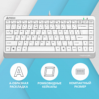 Клавиатура A4Tech Fstyler FKS11 белый/серый USB в Максэлектро