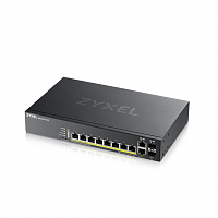 Коммутатор ZYXEL NebulaFlex Pro GS2220-10HP Hybrid L2 PoE+ Switch, 19 "rack, 8xGE PoE+, 2xCombo (SFP / RJ-45), 180W PoE Budget, Standalone / Cloud Man в Максэлектро
