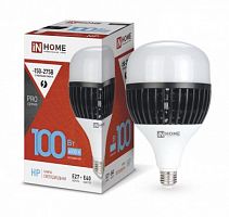 Лампа светодиодная LED-HP-PRO 100Вт грушевидная 6500К холод. бел. E27 9500лм 150-275В с адаптером E40 бел. IN HOME 4690612035697 в Максэлектро