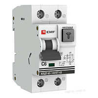 Выключатель автоматический дифференциального тока С 6А 30мА тип А 6кА АВДТ-63 (электрон.) PROxima EKF DA63-6-30e в Максэлектро