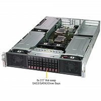 Платформа Supermicro 2U 2029GP-TR, до двух процессоров Intel Scalable, DDR4, 10x2,5" HDD SATA, 2 порта 1000Base-T, до шести графических ускорителей в Максэлектро