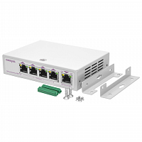 PoE коммутатор/удлинитель интерфейса Ethernet 10/100/1000Mbs PEXT 1/4. 4 PoE выхода, 1 PoE вход, совм. с 802.3af/at, до -40С в Максэлектро
