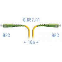 Патчкорд оптический SNR-PC-SC/APC-A SM 10 м, сверхгибкое волокно в Максэлектро